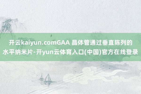 开云kaiyun.comGAA 晶体管通过垂直陈列的水平纳米片-开yun云体育入口(中国)官方在线登录