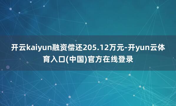 开云kaiyun融资偿还205.12万元-开yun云体育入口(中国)官方在线登录