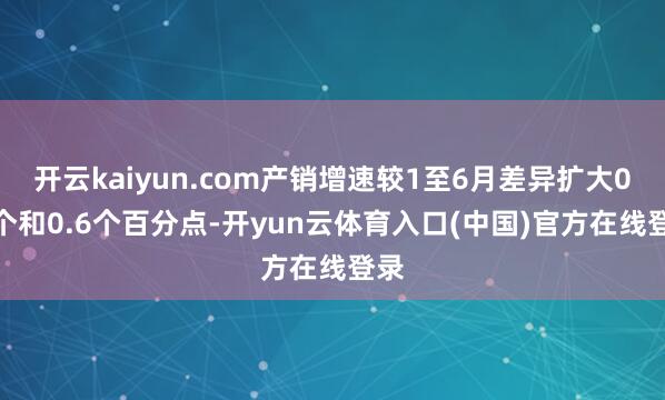 开云kaiyun.com产销增速较1至6月差异扩大0.2个和0.6个百分点-开yun云体育入口(中国)官方在线登录