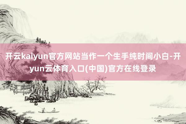 开云kaiyun官方网站当作一个生手纯时间小白-开yun云体育入口(中国)官方在线登录