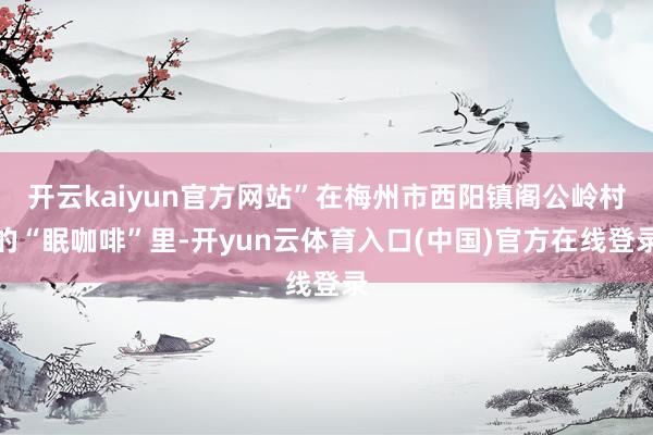 开云kaiyun官方网站”在梅州市西阳镇阁公岭村的“眠咖啡”里-开yun云体育入口(中国)官方在线登录